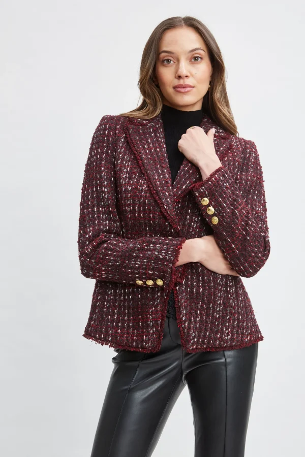 Elie Tahari Jackets & Blazers | Suiting-Tweed Single Button Blazer