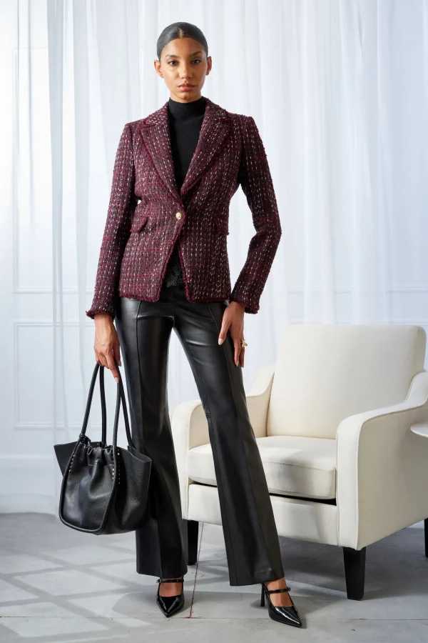 Elie Tahari Jackets & Blazers | Suiting-Tweed Single Button Blazer