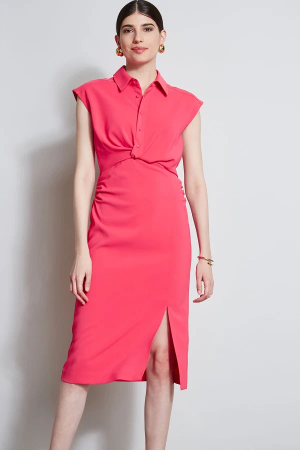 Elie Tahari Dresses & Jumpsuits | Short Sleeve Dresses-Twist Button Dress