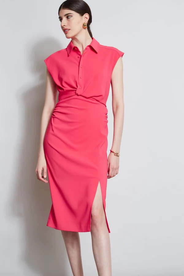 Elie Tahari Dresses & Jumpsuits | Short Sleeve Dresses-Twist Button Dress