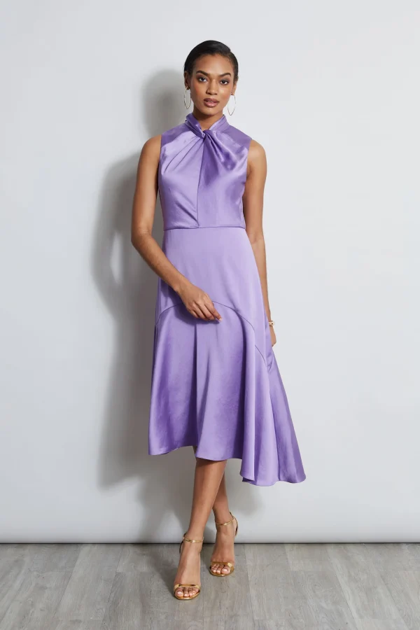 Elie Tahari Dresses & Jumpsuits | Sleeveless Dresses-Twist Neck Satin Dress