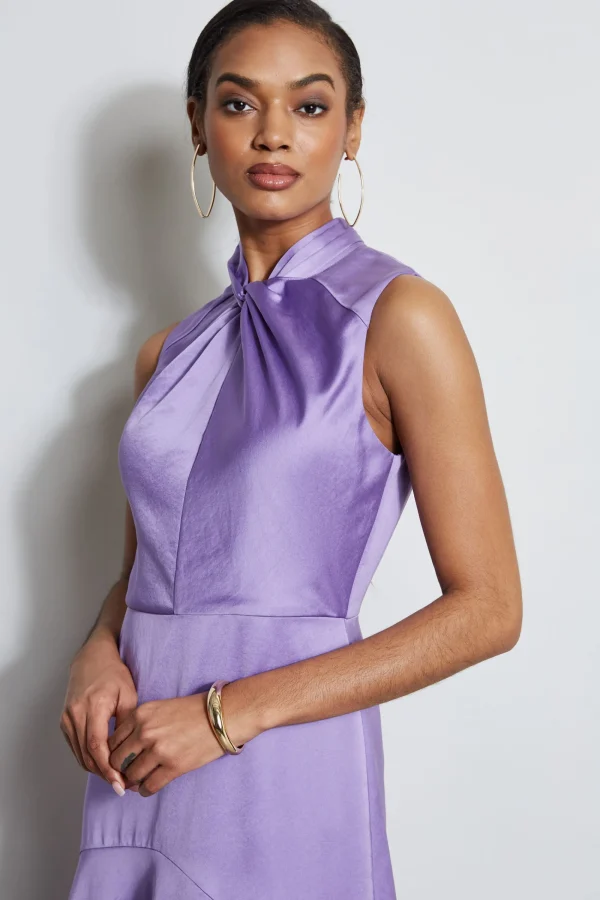 Elie Tahari Dresses & Jumpsuits | Sleeveless Dresses-Twist Neck Satin Dress