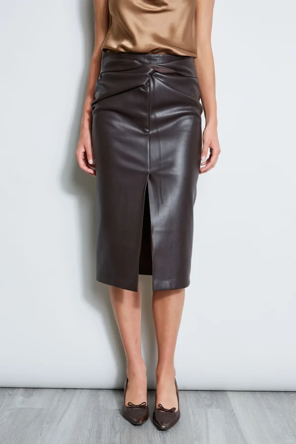 Elie Tahari Bottoms-Twist Vegan Leather Skirt