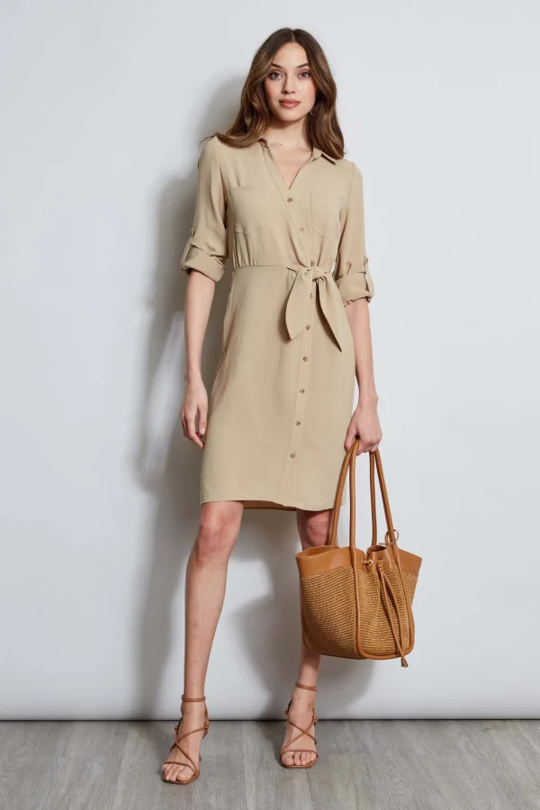 Elie Tahari Dresses & Jumpsuits-Utility Tie Shirt Dress