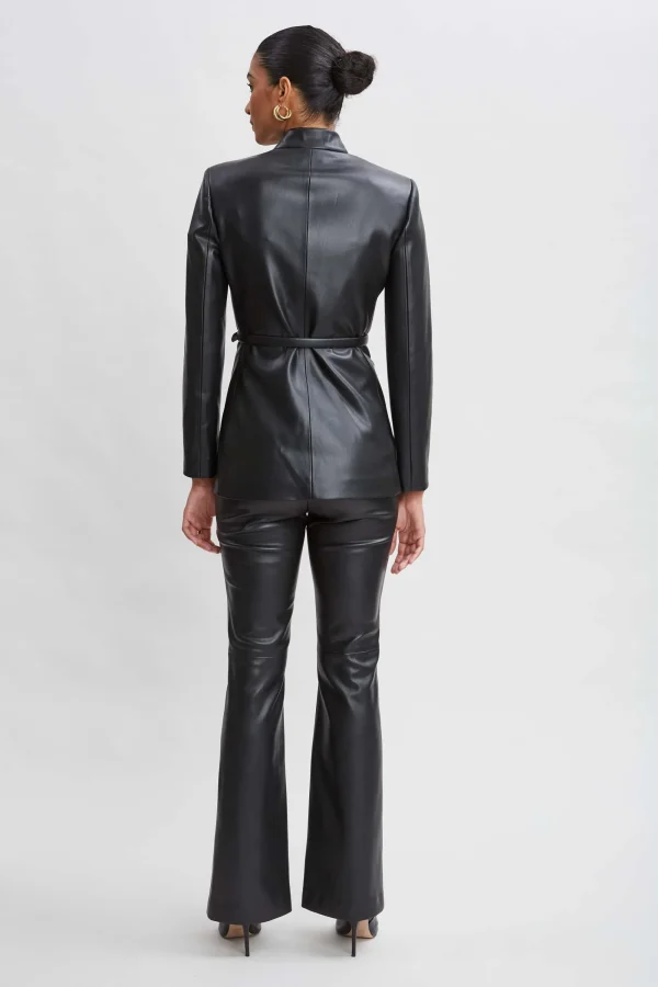 Elie Tahari Jackets & Blazers | Suiting-Vegan Leather Belted Blazer