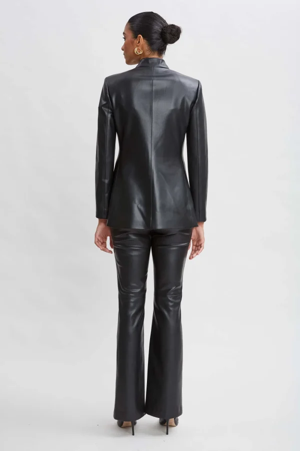 Elie Tahari Jackets & Blazers | Suiting-Vegan Leather Belted Blazer