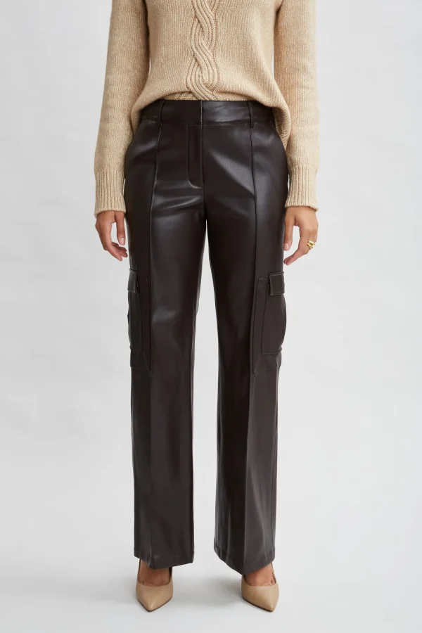 Elie Tahari Bottoms-Vegan Leather Cargo Pant