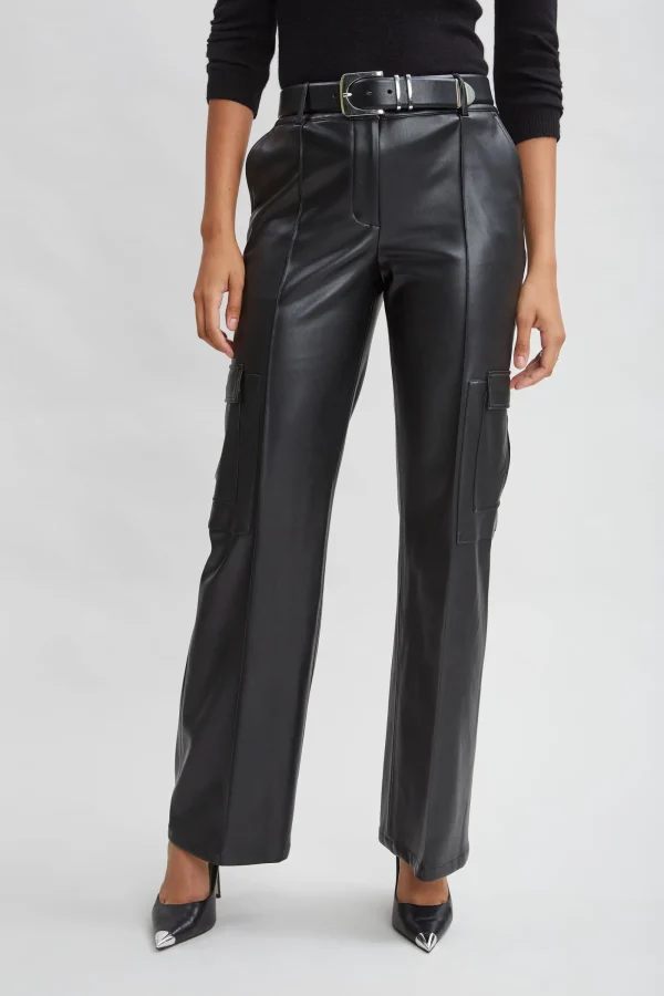 Elie Tahari Bottoms-Vegan Leather Cargo Pant