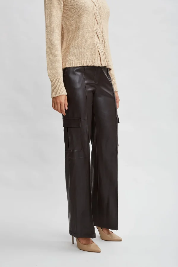 Elie Tahari Bottoms-Vegan Leather Cargo Pant