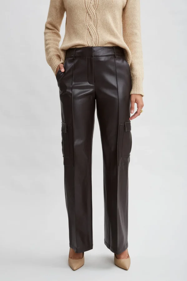 Elie Tahari Bottoms-Vegan Leather Cargo Pant