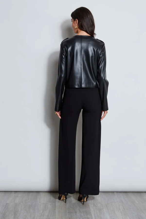 Elie Tahari Jackets & Blazers | Suiting-Vegan Leather Crest Button Jacket