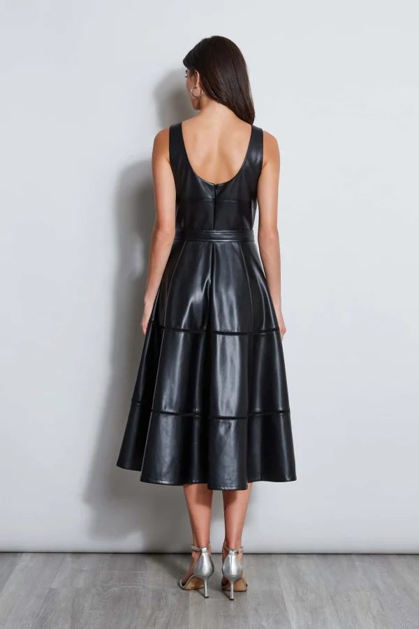 Elie Tahari Dresses & Jumpsuits | Sleeveless Dresses-Vegan Leather Fit & Flare Dress