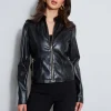 Elie Tahari Jackets & Blazers | Suiting-Vegan Leather Moto Jacket