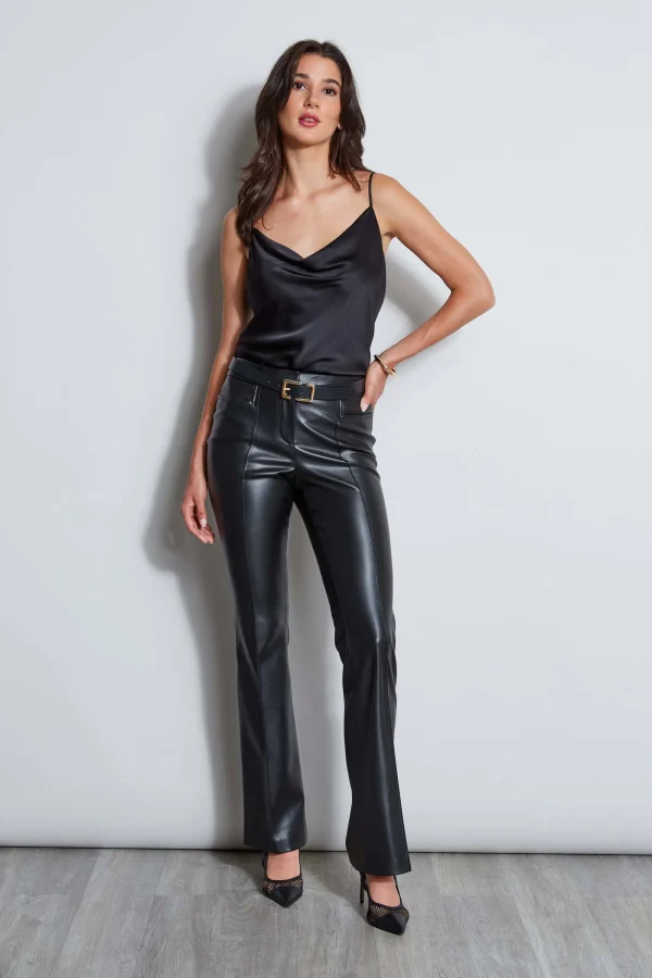 Elie Tahari Bottoms | Suiting-Vegan Leather Seam Pant