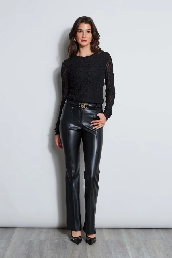 Elie Tahari Bottoms | Suiting-Vegan Leather Seam Pant