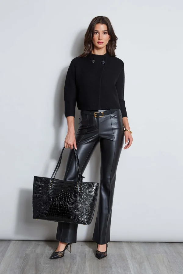 Elie Tahari Bottoms | Suiting-Vegan Leather Seam Pant