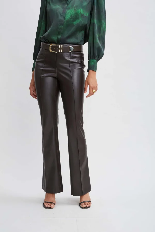 Elie Tahari Bottoms-Vegan Leather Seam Pants