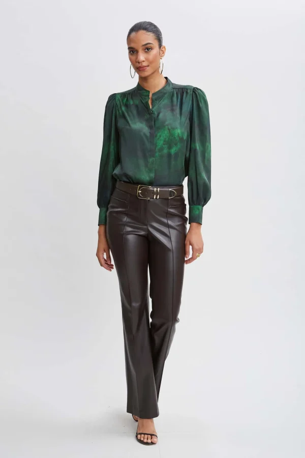 Elie Tahari Bottoms-Vegan Leather Seam Pants