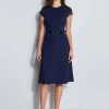 Elie Tahari Dresses & Jumpsuits | Suiting-Vegan Leather Short Sleeve Belted Knit Dress