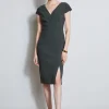 Elie Tahari Dresses & Jumpsuits | Short Sleeve Dresses-V-Neck Crepe Dress