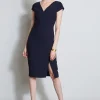 Elie Tahari Dresses & Jumpsuits | Short Sleeve Dresses-V-Neck Crepe Dress