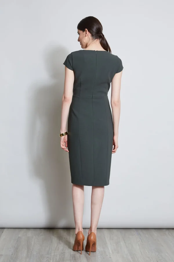 Elie Tahari Dresses & Jumpsuits | Short Sleeve Dresses-V-Neck Crepe Dress