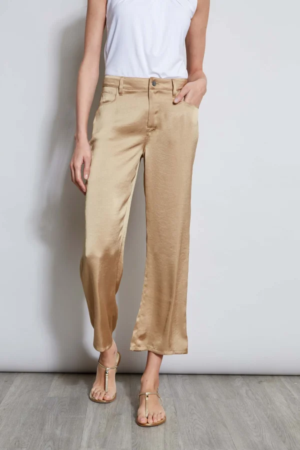 Elie Tahari Bottoms-Washed Satin Fluid Pant