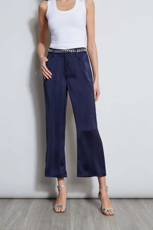 Elie Tahari Bottoms-Washed Satin Fluid Pant