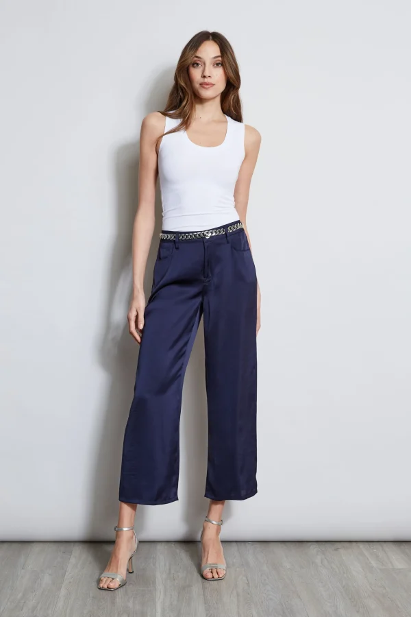 Elie Tahari Bottoms-Washed Satin Fluid Pant