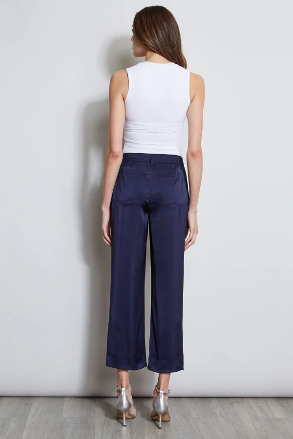 Elie Tahari Bottoms-Washed Satin Fluid Pant