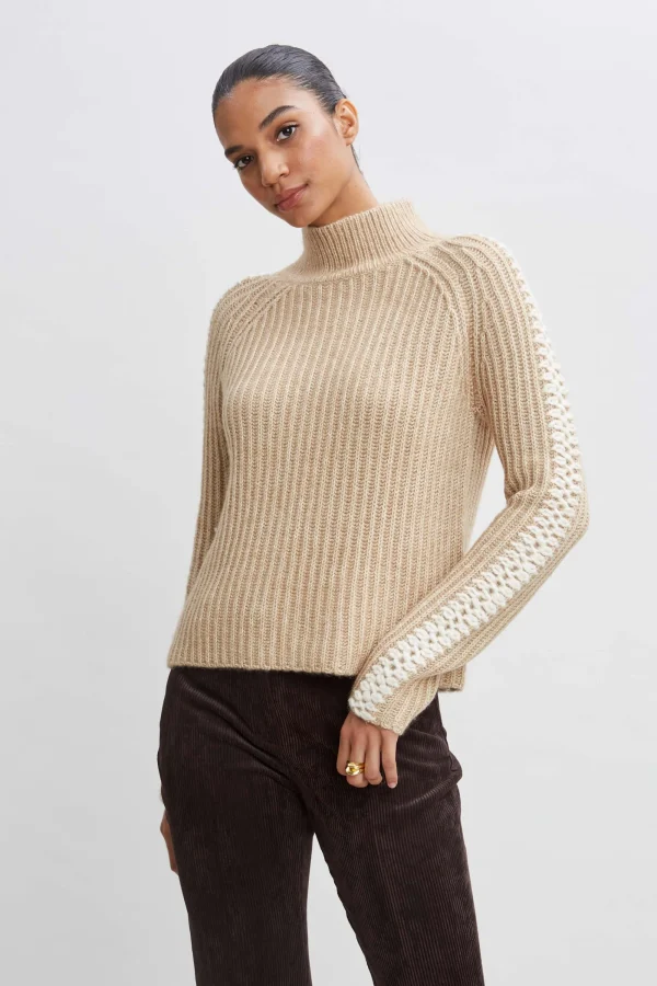 Elie Tahari Tops & Sweaters-Whipstitch Cotton Wool Sweater