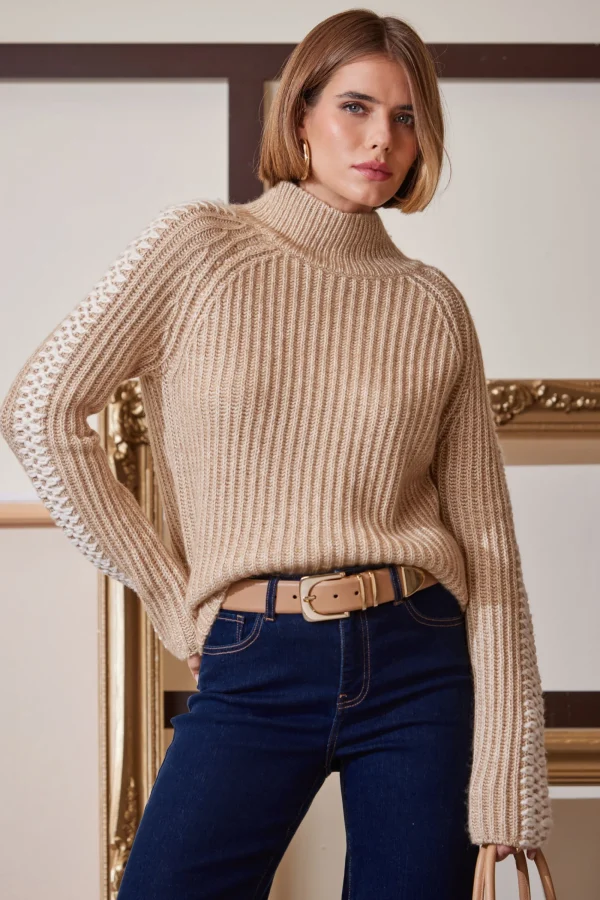 Elie Tahari Tops & Sweaters-Whipstitch Cotton Wool Sweater