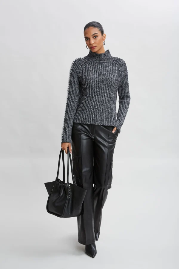 Elie Tahari Tops & Sweaters-Whipstitch Cotton Wool Sweater