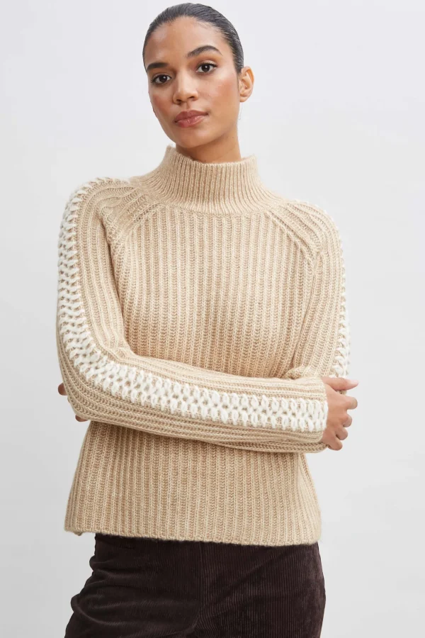 Elie Tahari Tops & Sweaters-Whipstitch Cotton Wool Sweater