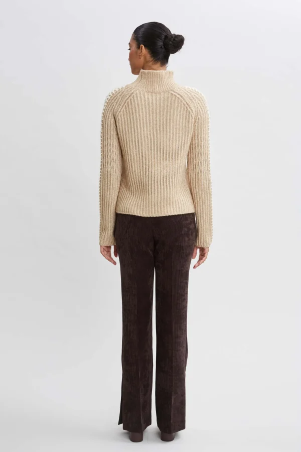 Elie Tahari Tops & Sweaters-Whipstitch Cotton Wool Sweater