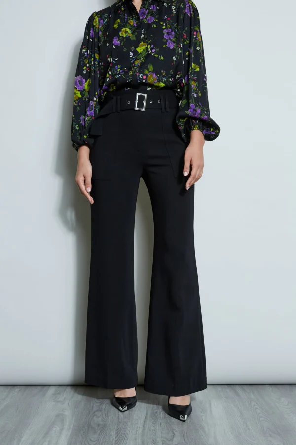 Elie Tahari Bottoms-Wide Leg Belted Pant