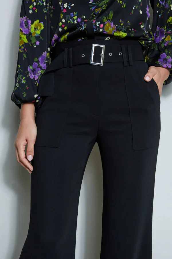 Elie Tahari Bottoms-Wide Leg Belted Pant