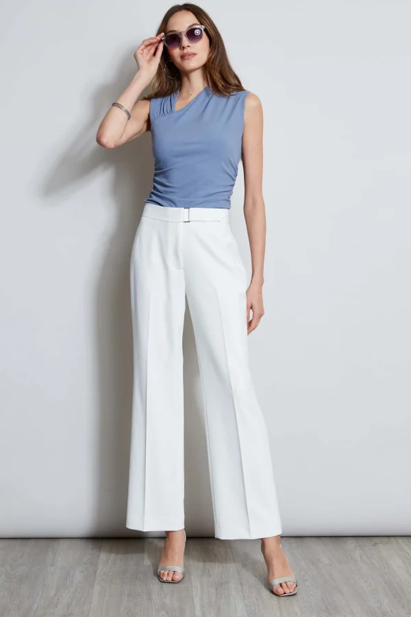 Elie Tahari Bottoms-Wide Leg Self-Belt Pant