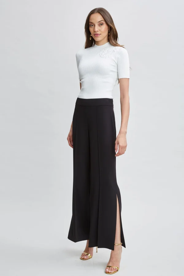 Elie Tahari Bottoms | Suiting-Wide Leg Slit Pant