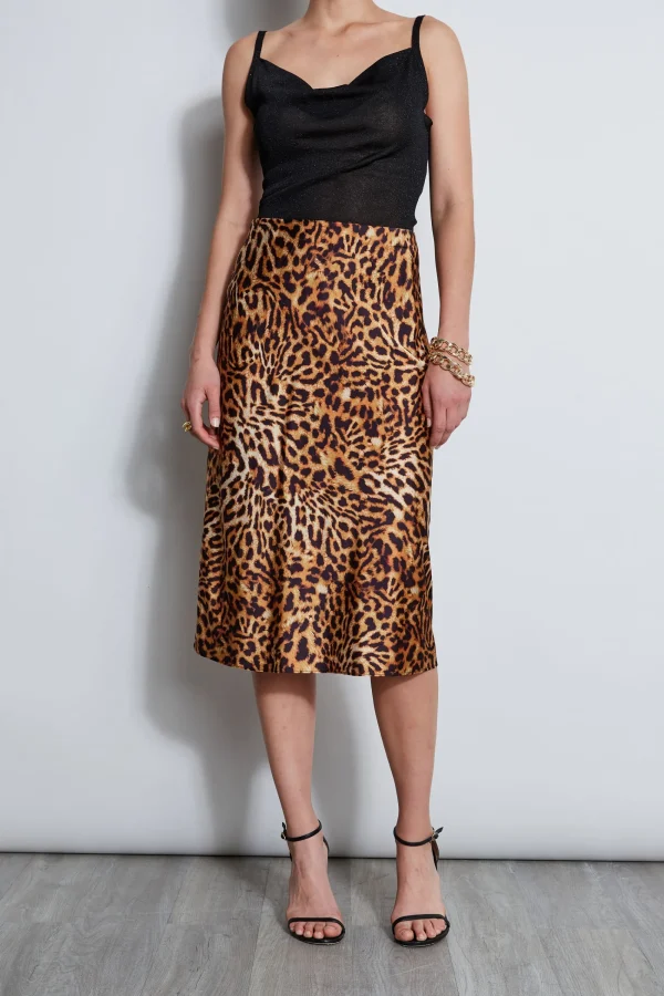 Elie Tahari Bottoms-Wildcat Slip Midi Skirt