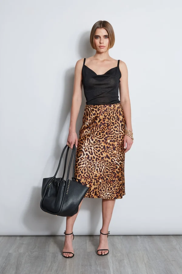 Elie Tahari Bottoms-Wildcat Slip Midi Skirt