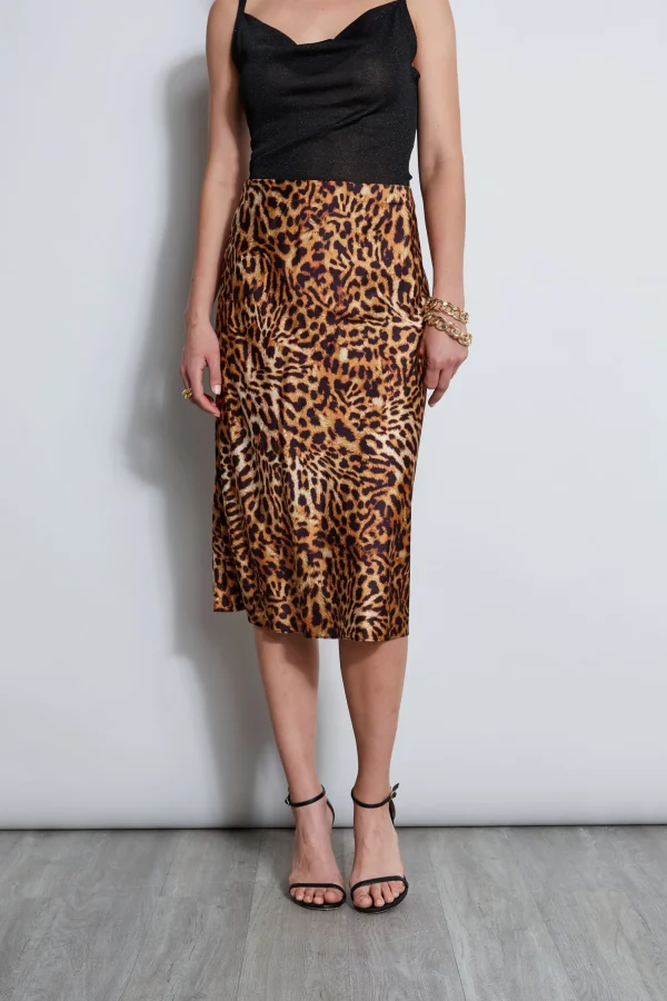 Elie Tahari Bottoms-Wildcat Slip Midi Skirt