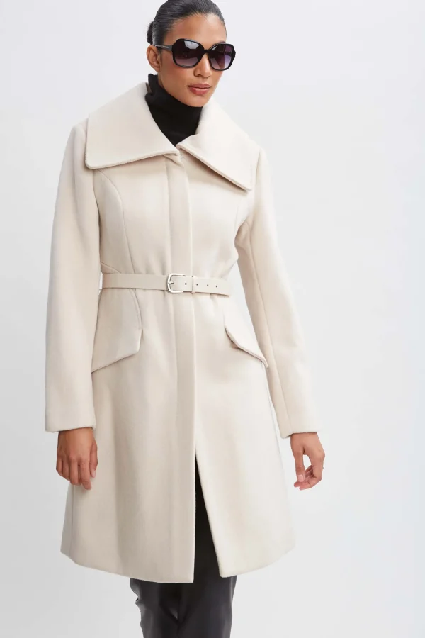 Elie Tahari Coats-Wool Belted Panel Coat