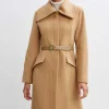 Elie Tahari Coats-Wool Belted Panel Coat