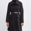 Elie Tahari Coats-Wool Belted Panel Coat