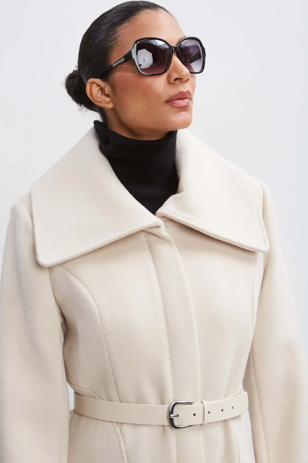 Elie Tahari Coats-Wool Belted Panel Coat