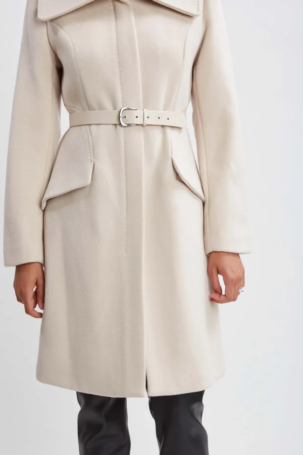 Elie Tahari Coats-Wool Belted Panel Coat